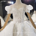 Jancember HTL1597 Elegant Lace Applique Flower Beading Bridal Gowns Wedding Dresses